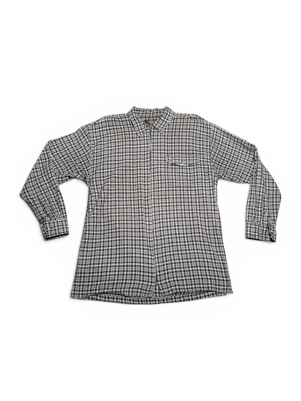 Vintage American Outpost Cotton Long Sleeve Zip-Up Plaid Shirt